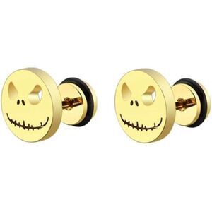 18k Nightmare Before Christmas Jack Skellington Luxurious Gold Earrings